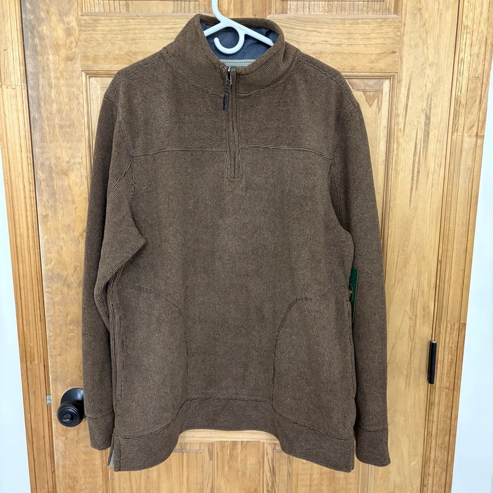 Men's Classic Brown Zip-Up Sweater